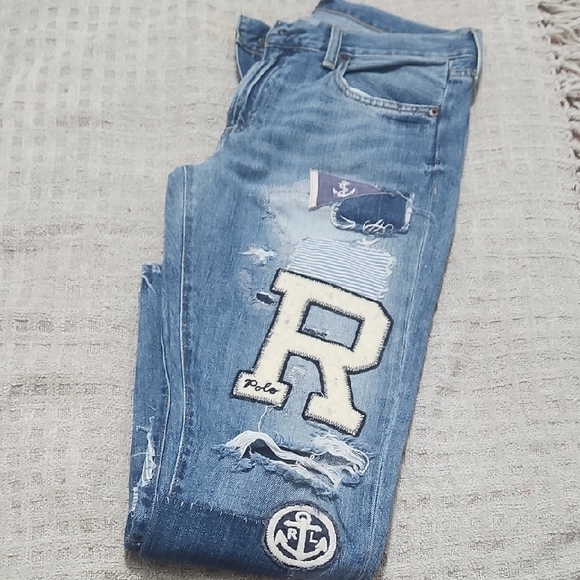 Polo by Ralph Lauren Blue Distressed Women's Jeans - Picture 3 of 17